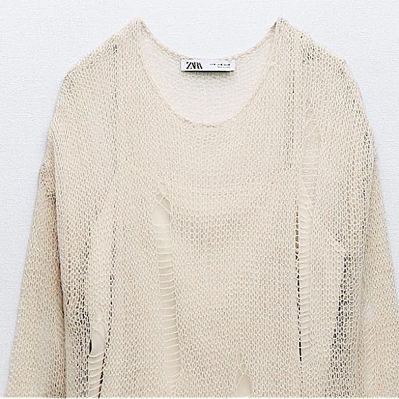 Wool Blend Dress with Rips - Picture 3 of 7